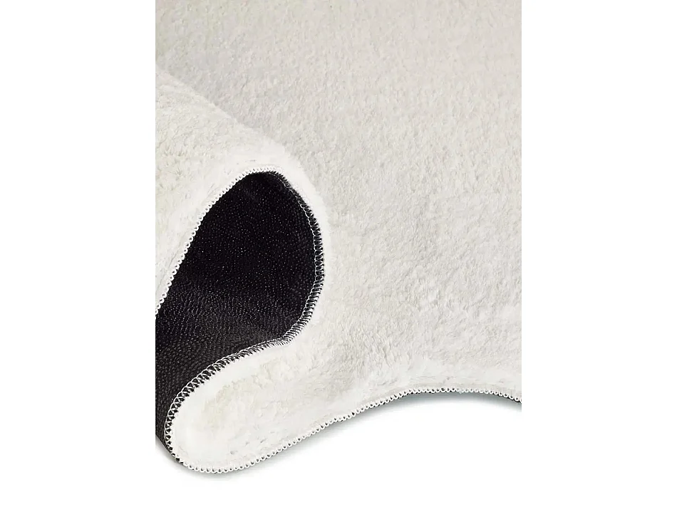 Tapis lavable antidérapant - uni - blanc - 120 x 170 cm - MELLOW