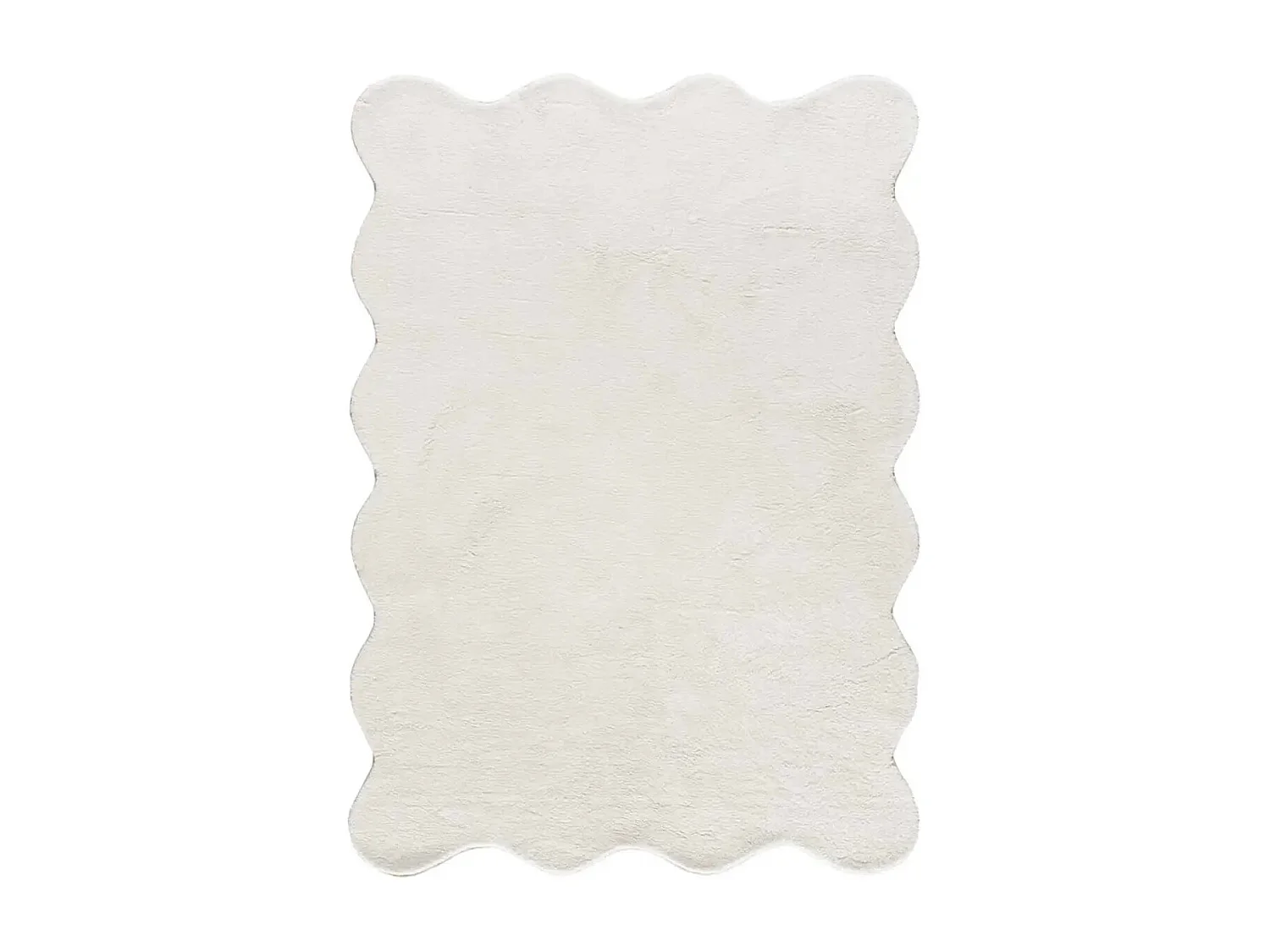 Tapis lavable antidérapant - uni - blanc - 120 x 170 cm - MELLOW