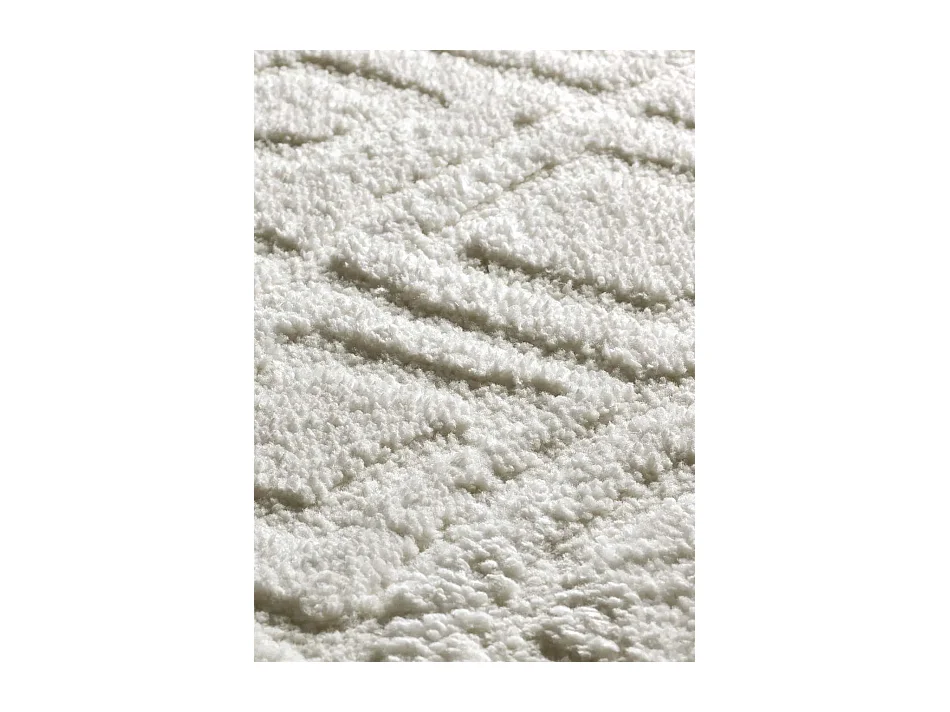 Tapis intérieur - scandinave avec relief - blanc - 64 x 120 cm - JUNO