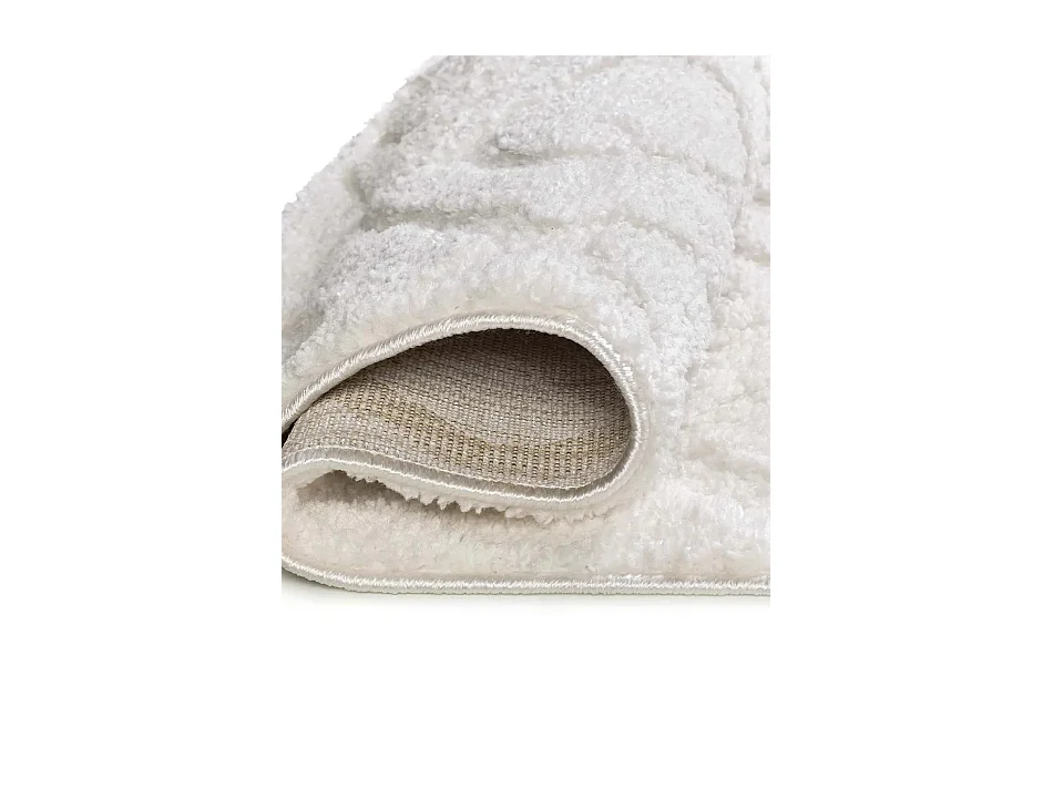 Tapis intérieur - scandinave avec relief - blanc - 64 x 120 cm - JUNO