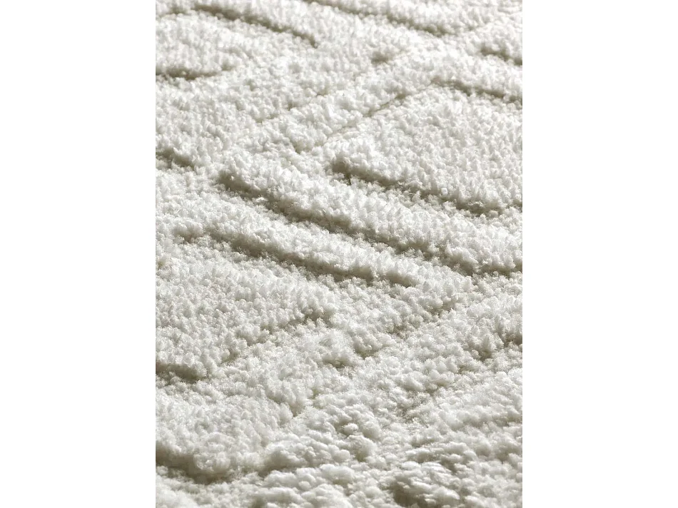 Tapis intérieur - scandinave avec relief - blanc - 64 x 120 cm - JUNO