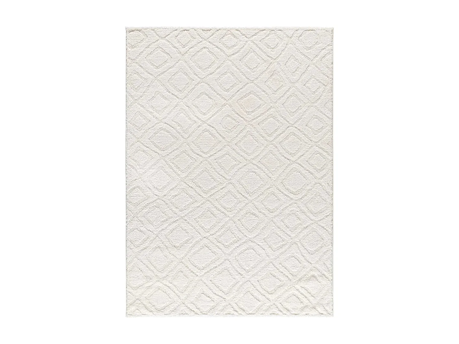 Tapis intérieur - scandinave avec relief - blanc - 64 x 120 cm - JUNO
