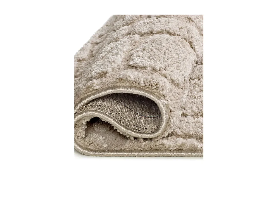 Tapis intérieur - scandinave avec relief - taupe - 64 x 120 cm - JUNO