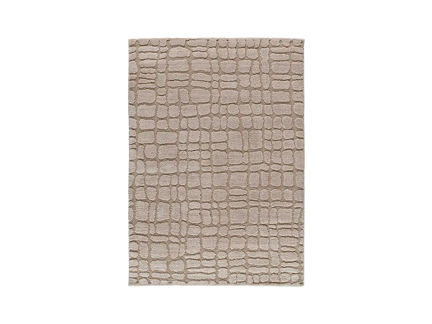 Tapis intérieur - scandinave avec relief - taupe - 64 x 120 cm - JUNO