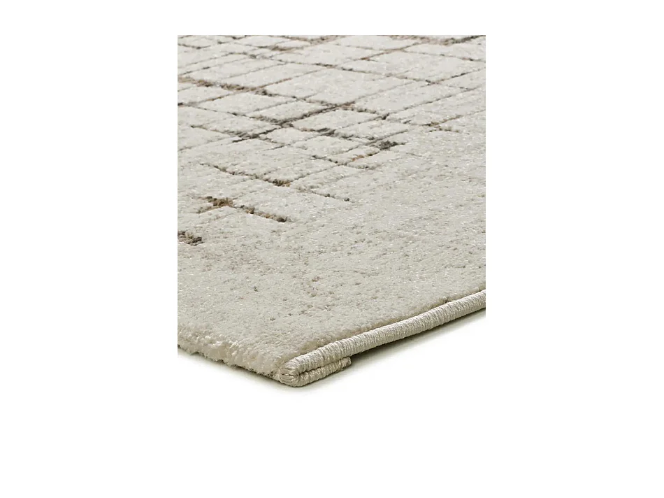 Kurzflorteppich - modern - creme / braun - 160x235 cm - CERES