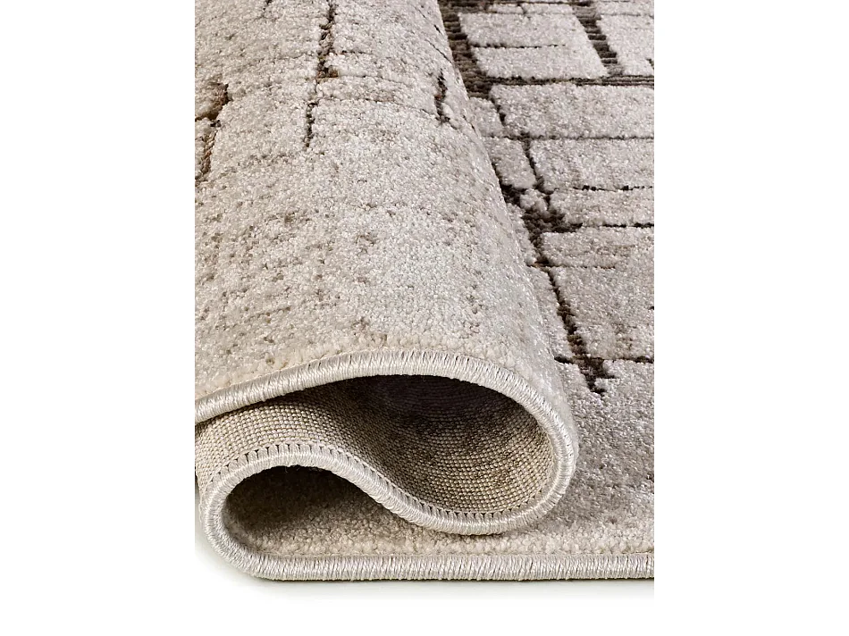 Kurzflorteppich - modern - creme / braun - 160x235 cm - CERES