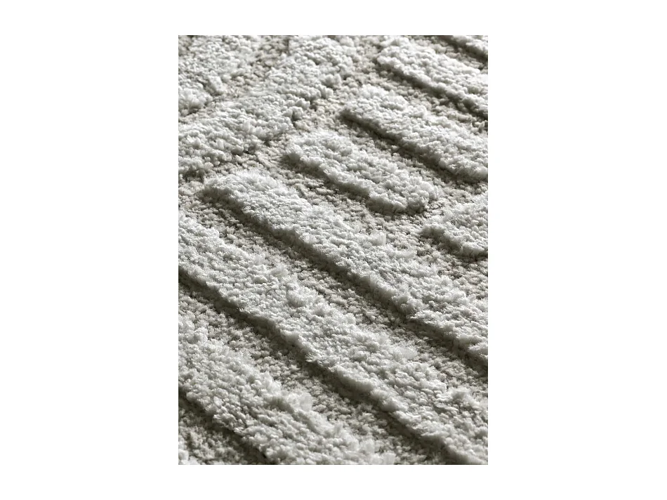 Tapis intérieur - géométrique avec relief - gris - 64 x 120 cm - JUNO