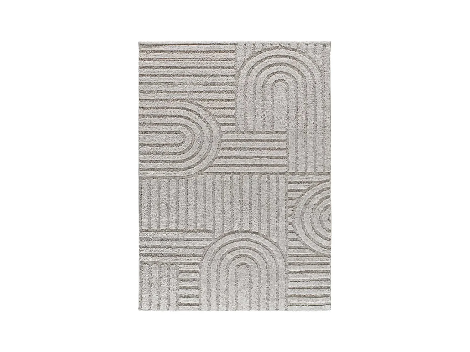 Tapis intérieur - géométrique avec relief - gris - 64 x 120 cm - JUNO
