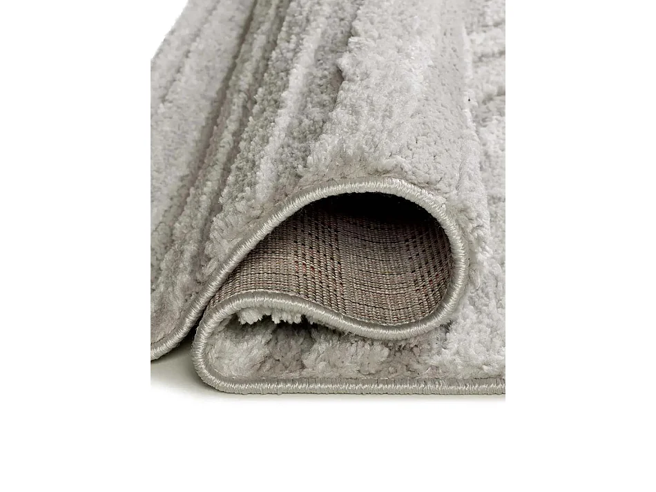 Tapis intérieur - géométrique avec relief - gris - 64 x 120 cm - JUNO