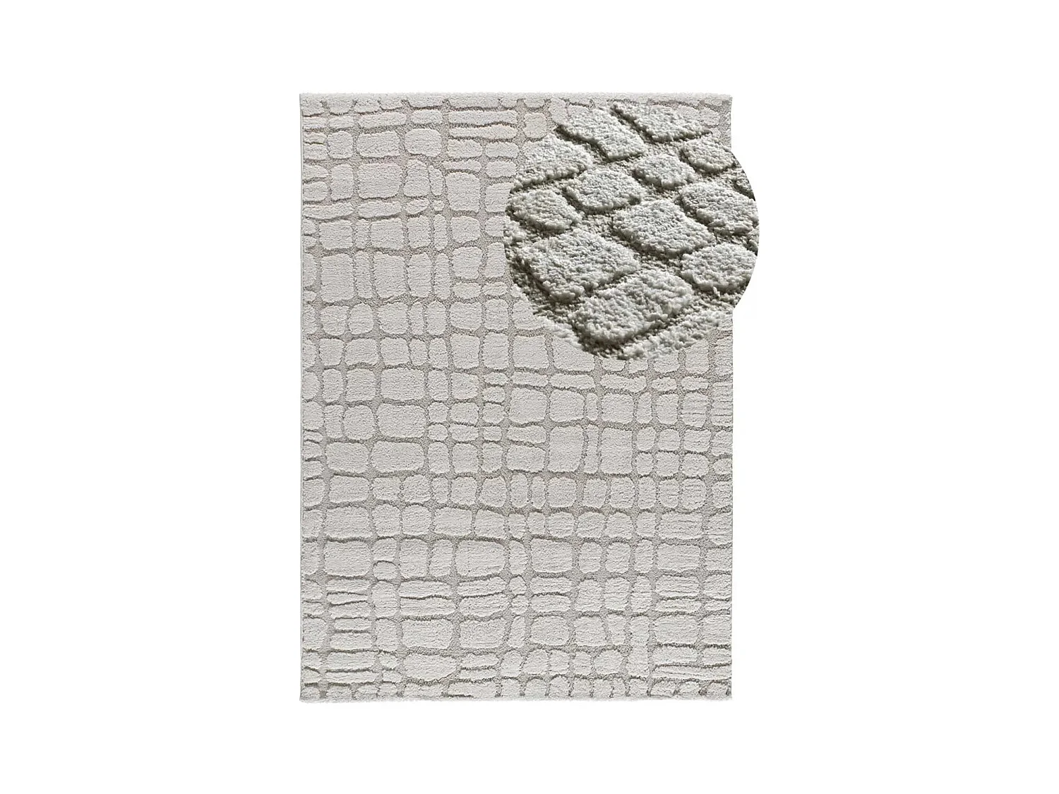 Tapis intérieur - scandinave avec relief - gris - 64 x 120 cm - JUNO