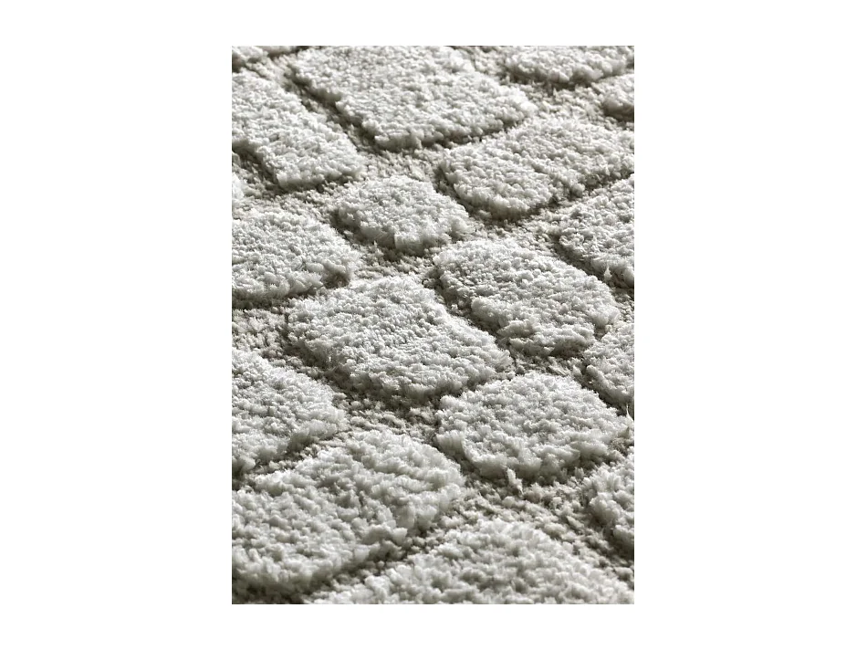 Tapis intérieur - scandinave avec relief - gris - 64 x 120 cm - JUNO