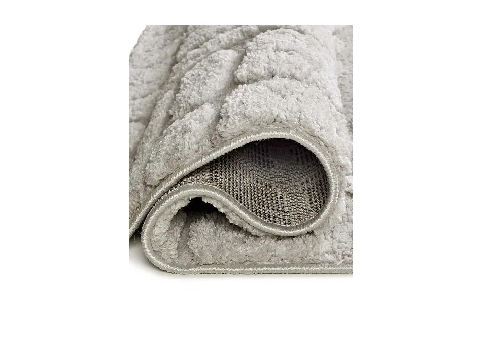 Tapis intérieur - scandinave avec relief - gris - 64 x 120 cm - JUNO