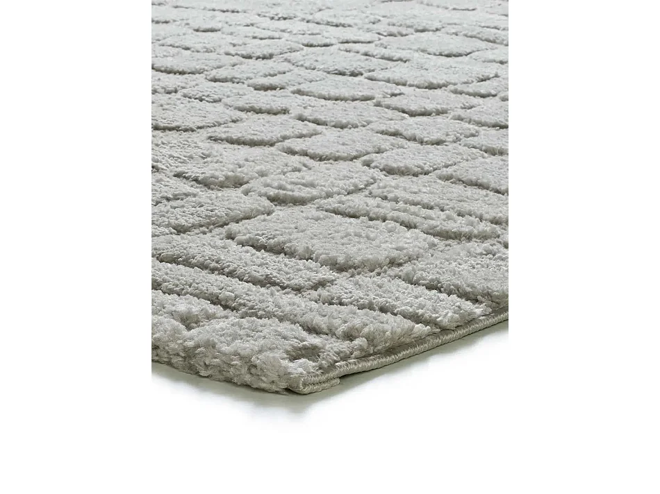 Tapis intérieur - scandinave avec relief - gris - 64 x 120 cm - JUNO