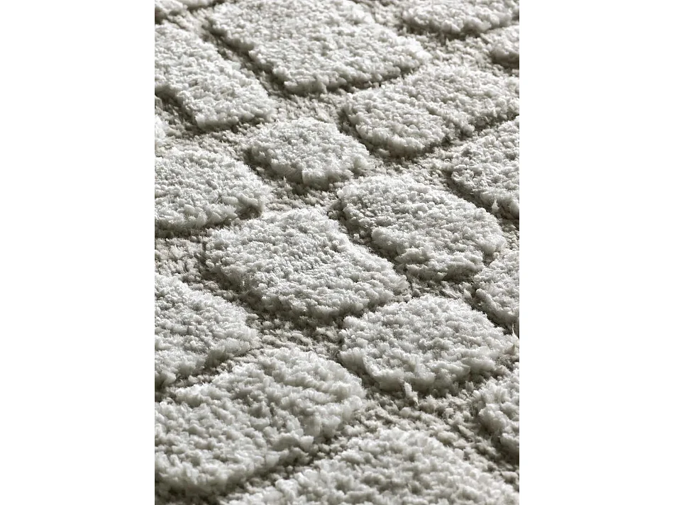 Tapis intérieur - scandinave avec relief - gris - 64 x 120 cm - JUNO