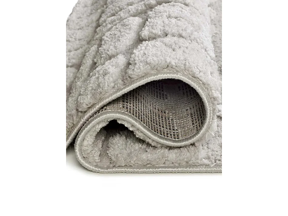 Tapis intérieur - scandinave avec relief - gris - 64 x 120 cm - JUNO