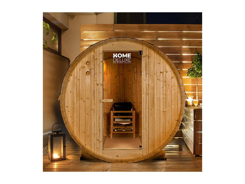 Home Deluxe Sauna d'extérieur en tonneau LAHTI L
