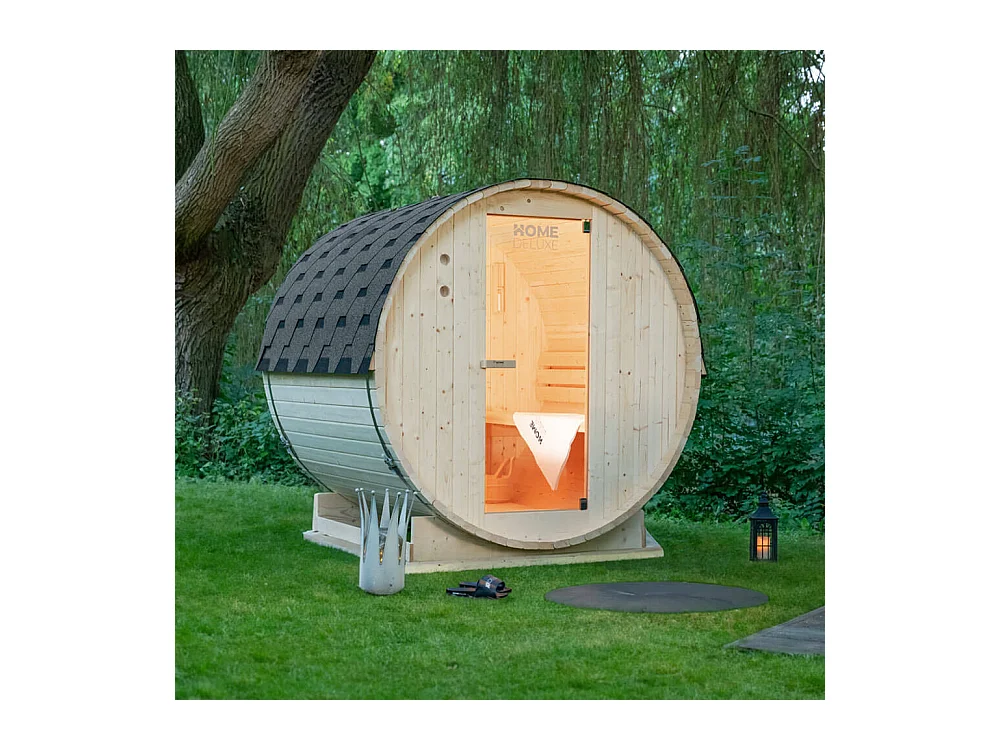 Home Deluxe Sauna d'extérieur en tonneau LAHTI L