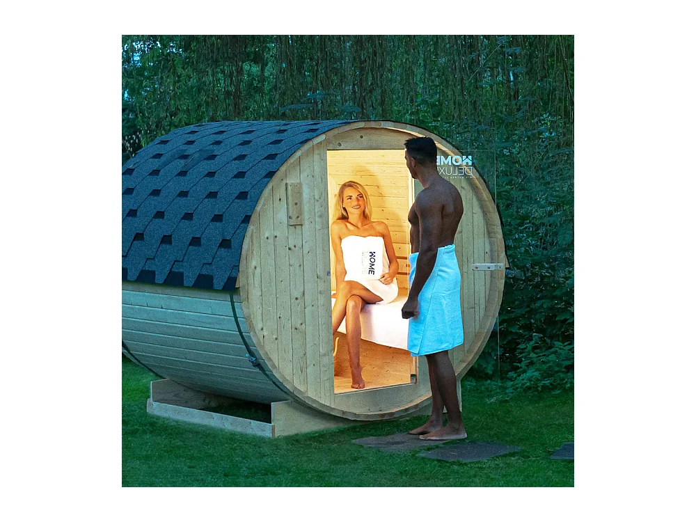 Home Deluxe Sauna d'extérieur en tonneau LAHTI L
