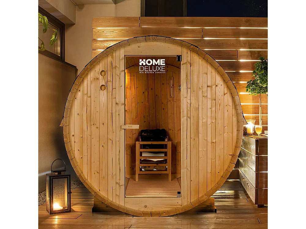 Home Deluxe Sauna d'extérieur en tonneau LAHTI L