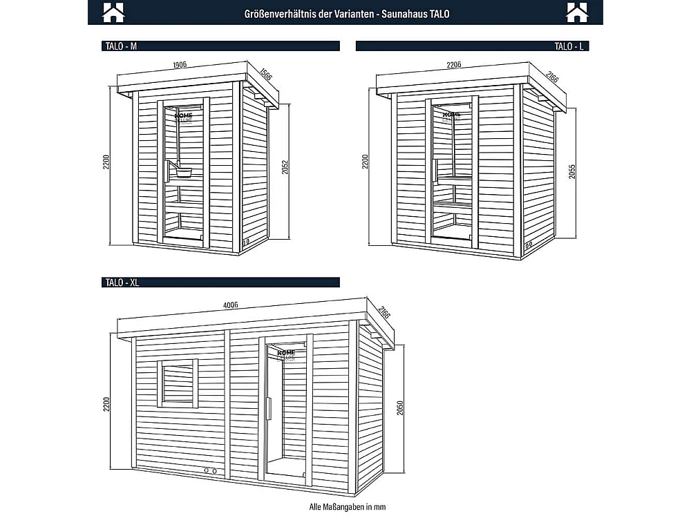 Home Deluxe Cabane de sauna TALO M 191 x 157 x 221 cm