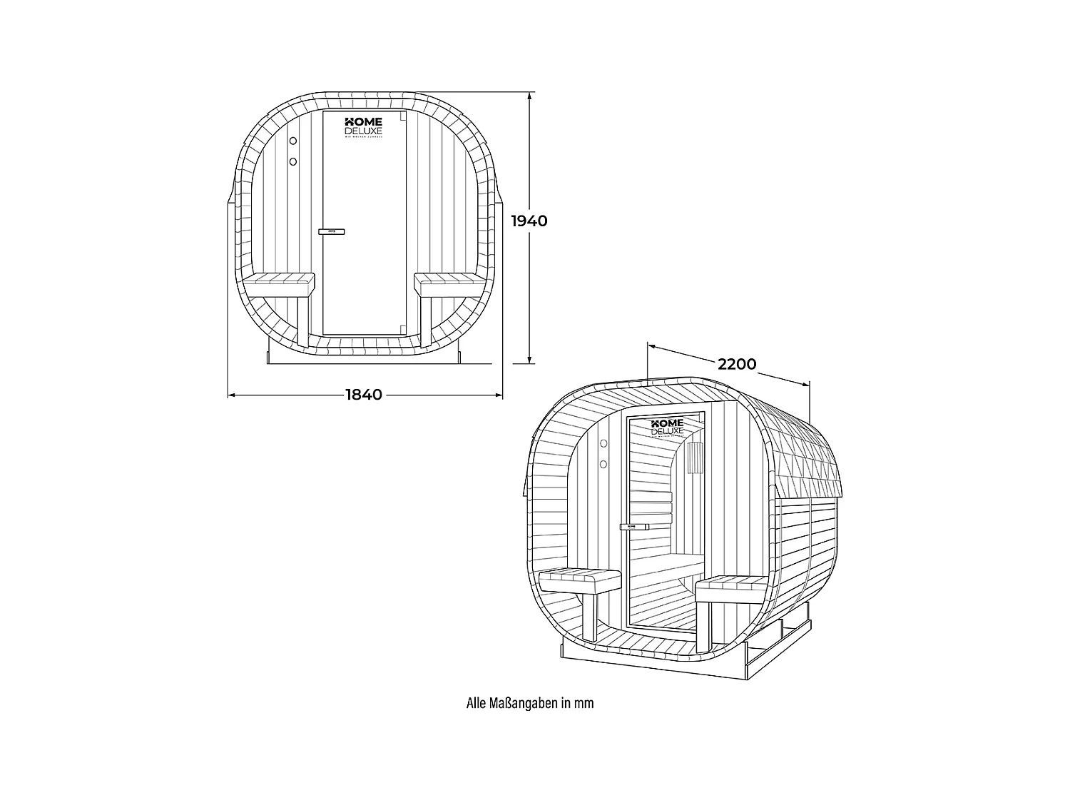 Home Deluxe Sauna d'extérieur CUBE DELUXE L