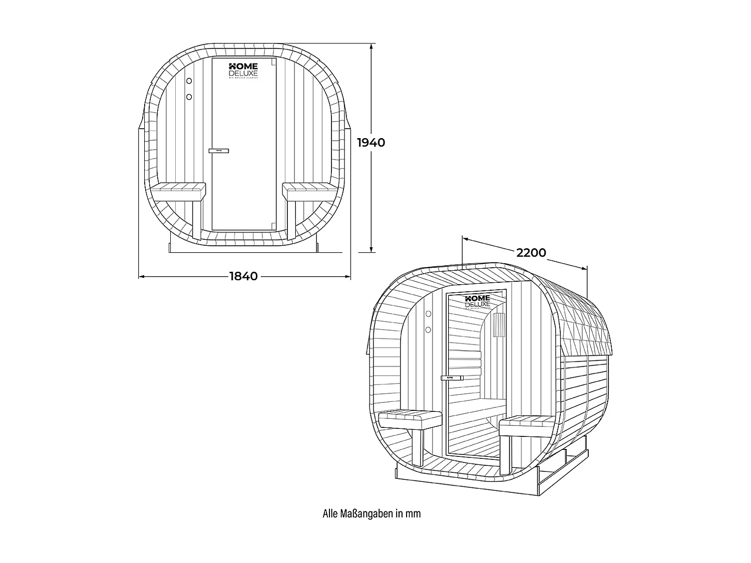 Home Deluxe Sauna d'extérieur CUBE DELUXE L
