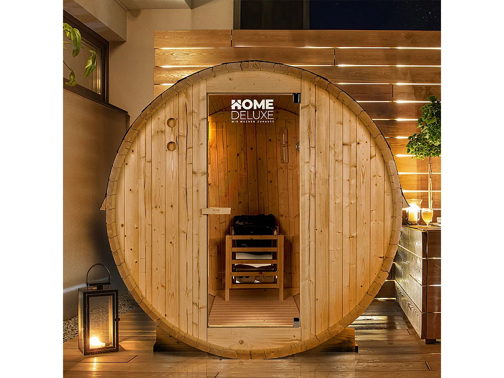 Home Deluxe Sauna d'extérieur à tonneau LAHTI M