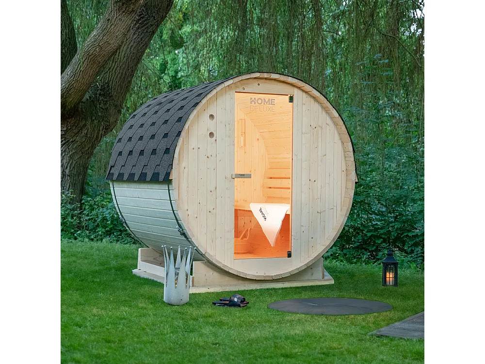 Home Deluxe Sauna d'extérieur à tonneau LAHTI M