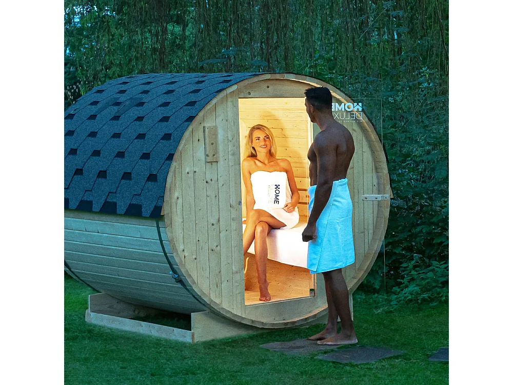 Home Deluxe Sauna d'extérieur à tonneau LAHTI M