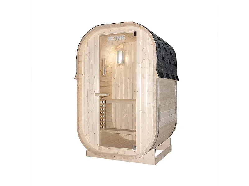 HOME DELUXE Outdoor Sauna CUBE S - Dimensions : environ 194 cm x 120 cm