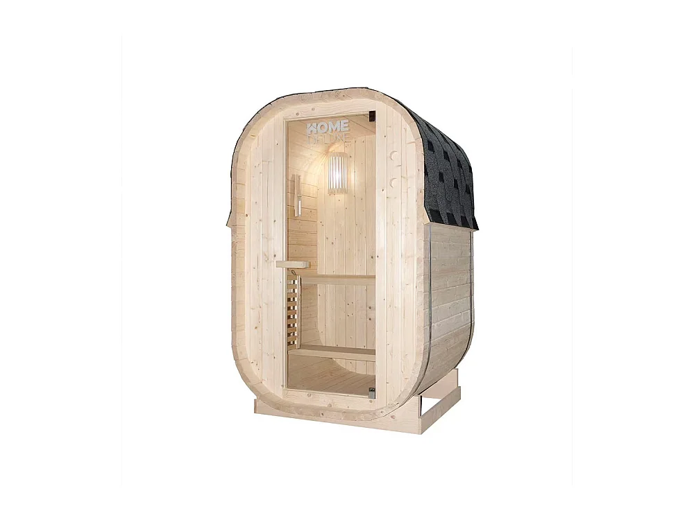 HOME DELUXE Outdoor Sauna CUBE S - Dimensions : environ 194 cm x 120 cm