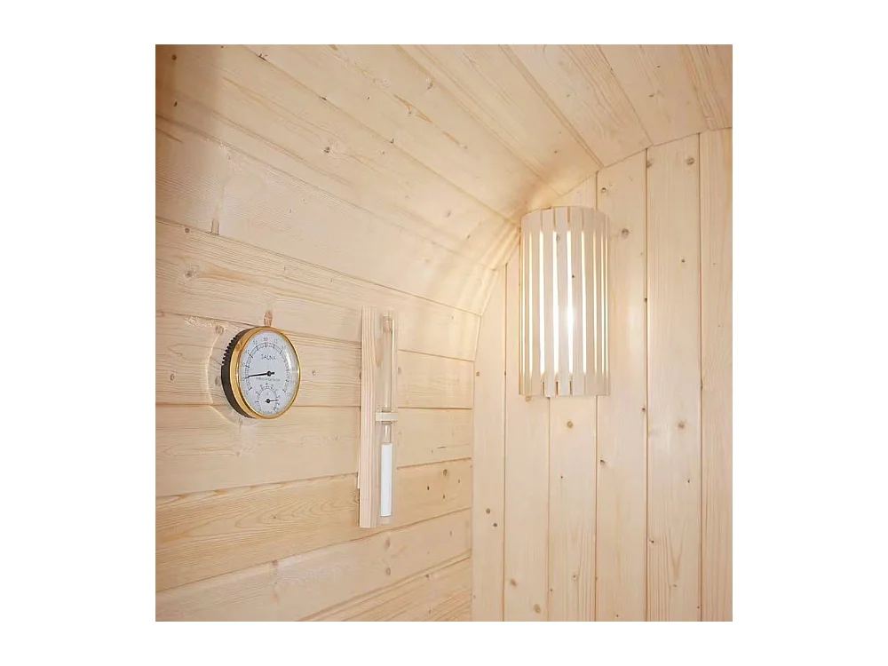 HOME DELUXE Outdoor Sauna CUBE S - Dimensions : environ 194 cm x 120 cm