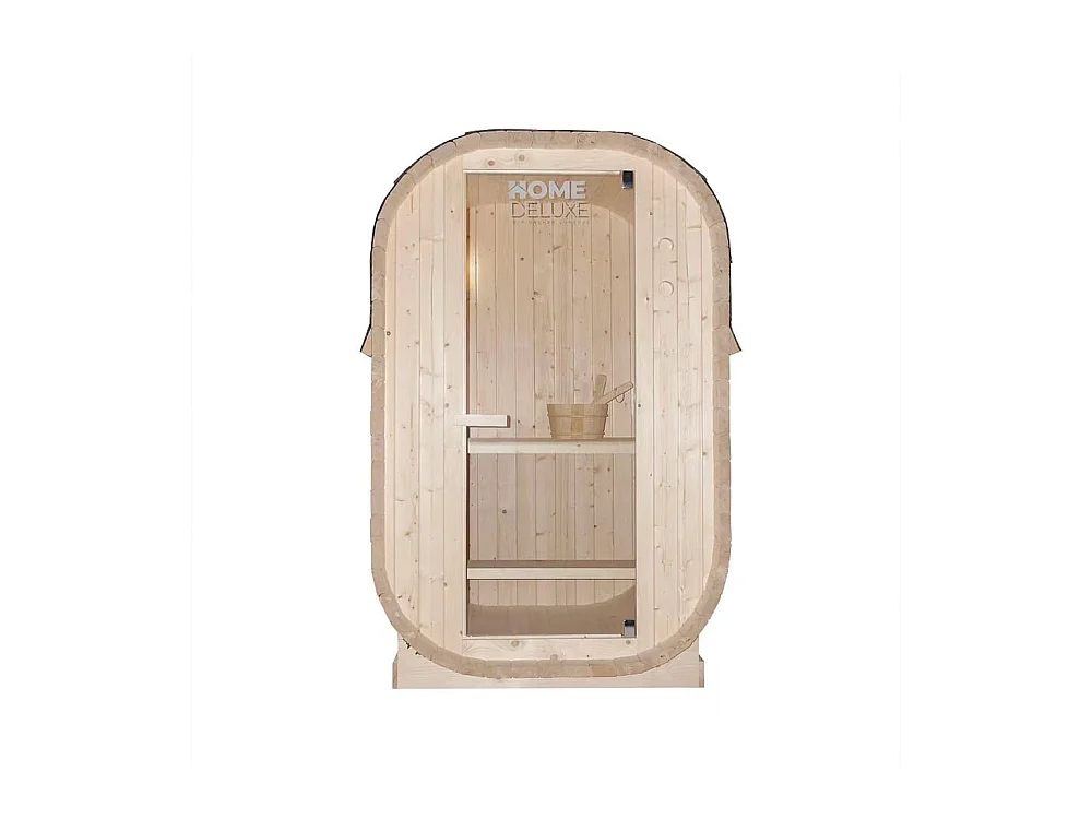 HOME DELUXE Outdoor Sauna CUBE S - Dimensions : environ 194 cm x 120 cm