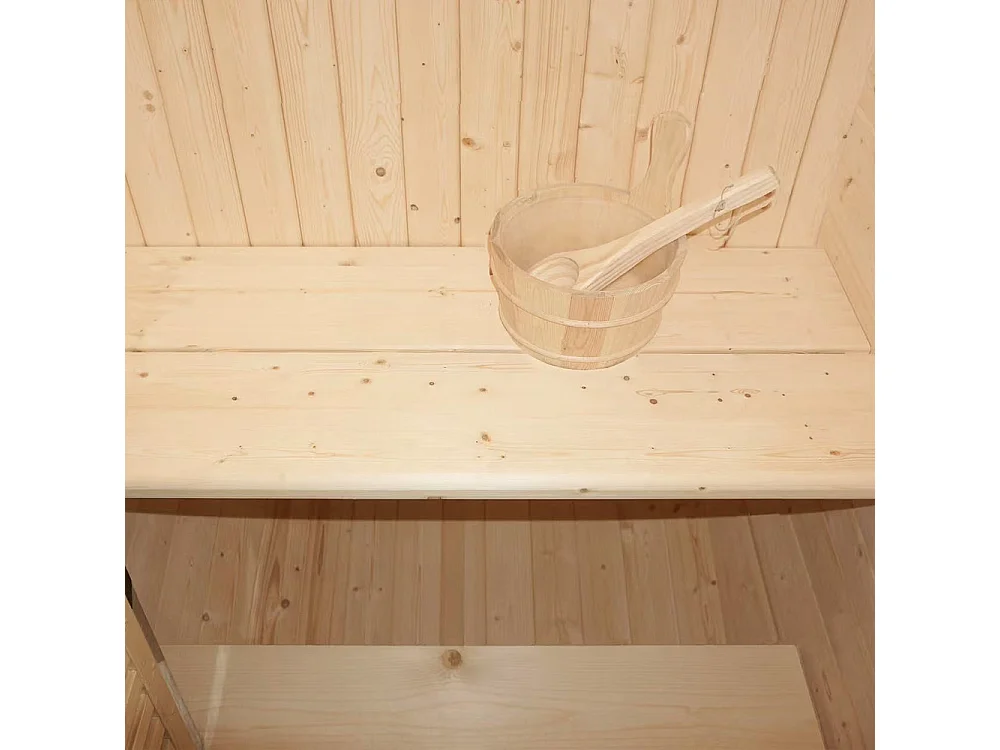 HOME DELUXE Outdoor Sauna CUBE S - Dimensions : environ 194 cm x 120 cm