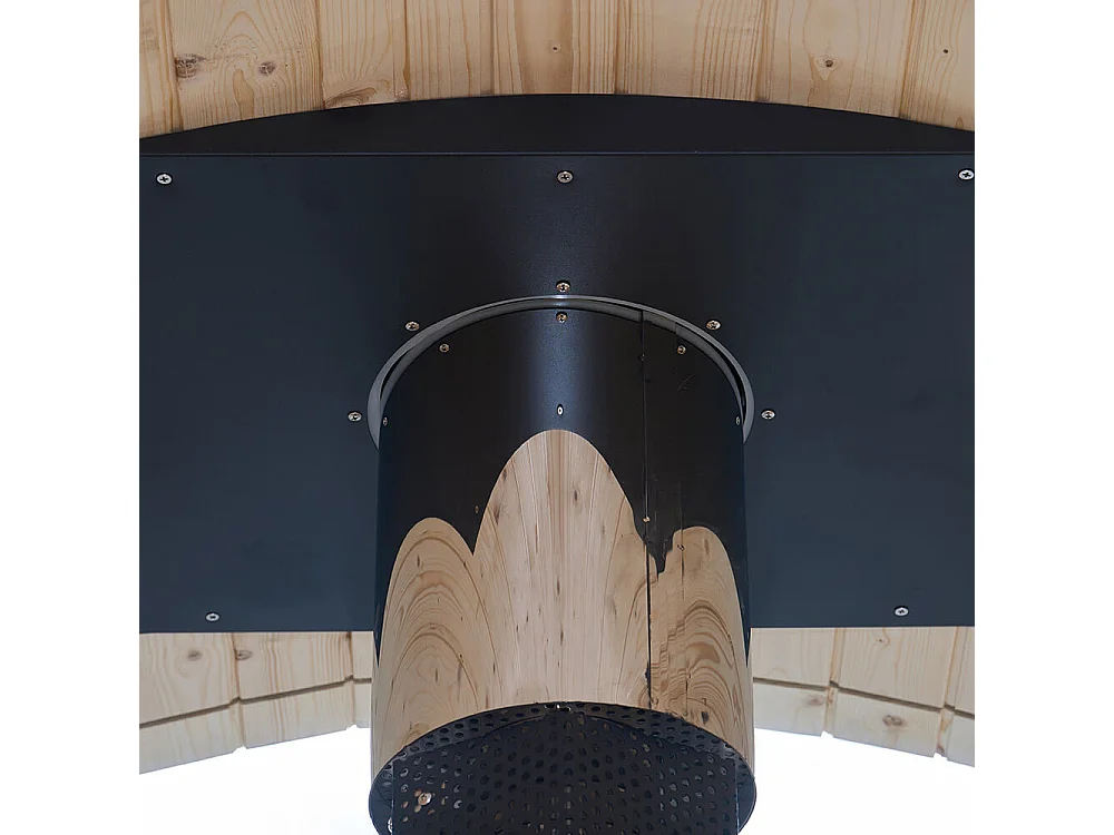 Home Deluxe Sauna à tonneau avec poêle à bois LAGOM DELUXE - Dimensions : environ 210 cm x 240 cm