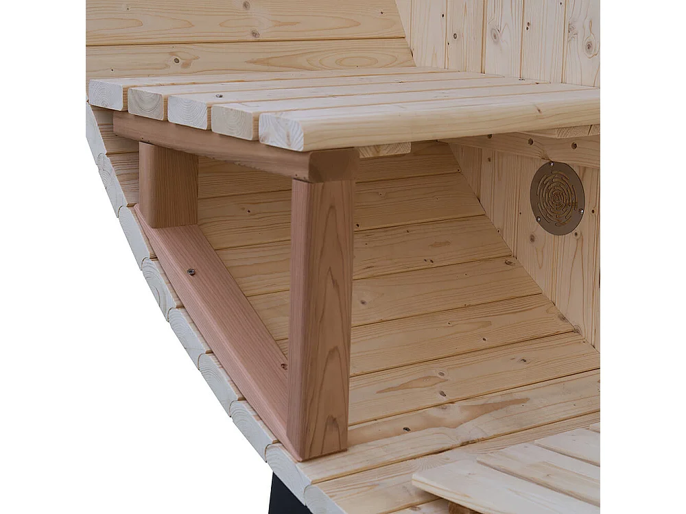 Home Deluxe Sauna à tonneau avec poêle à bois LAGOM DELUXE - Dimensions : environ 210 cm x 240 cm