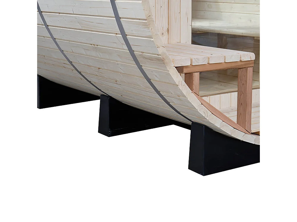 Home Deluxe Sauna à tonneau avec poêle à bois LAGOM DELUXE - Dimensions : environ 210 cm x 240 cm