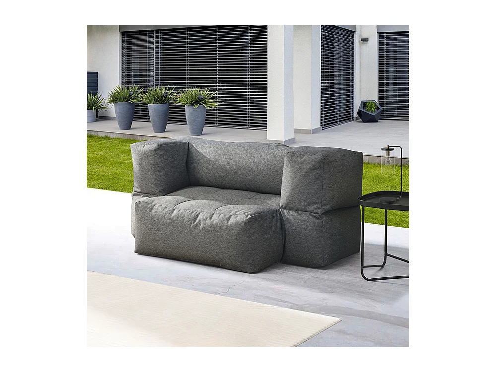 HOME DELUXE - Pouf d’extérieur HEAVEN - Anthracite 76 x 152 x 100 cm I Fauteuil poire d'extérieur, siège modulaire, canapé d'extérieur