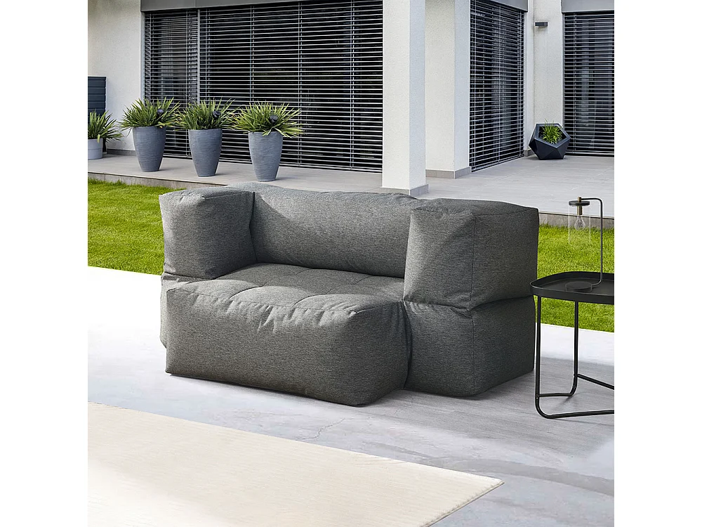 HOME DELUXE - Pouf d’extérieur HEAVEN - Anthracite 76 x 152 x 100 cm I Fauteuil poire d'extérieur, siège modulaire, canapé d'extérieur