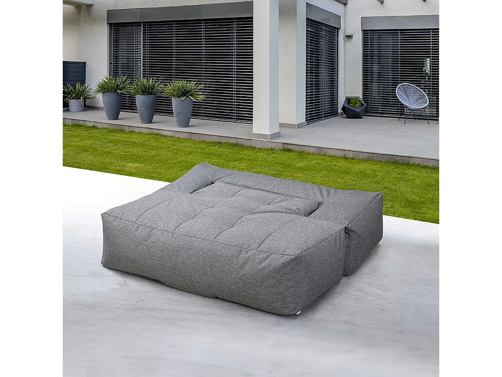 HOME DELUXE - Pouf d’extérieur HEAVEN - Anthracite 76 x 152 x 100 cm I Fauteuil poire d'extérieur, siège modulaire, canapé d'extérieur