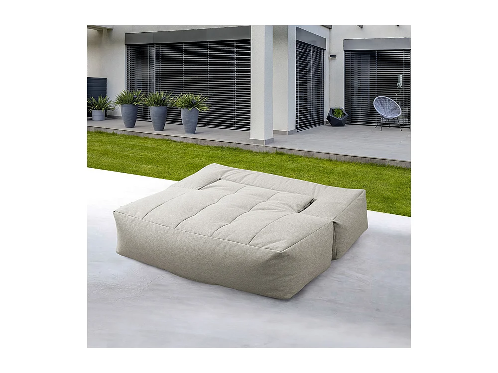 HOME DELUXE - Pouf d’extérieur HEAVEN - Beige - 76 x 152 x 100 cm | Canapé de jardin, salon d’extérieur, ensemble de sièges, canapé