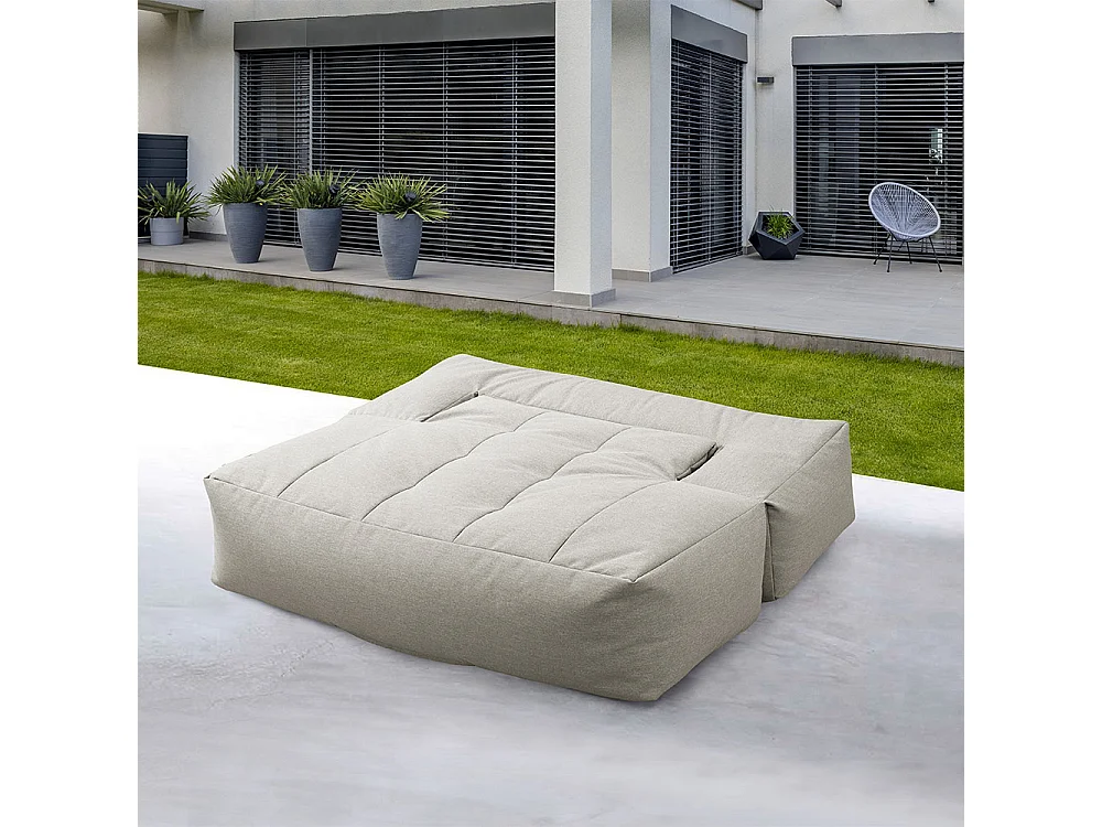 HOME DELUXE - Pouf d’extérieur HEAVEN - Beige - 76 x 152 x 100 cm | Canapé de jardin, salon d’extérieur, ensemble de sièges, canapé
