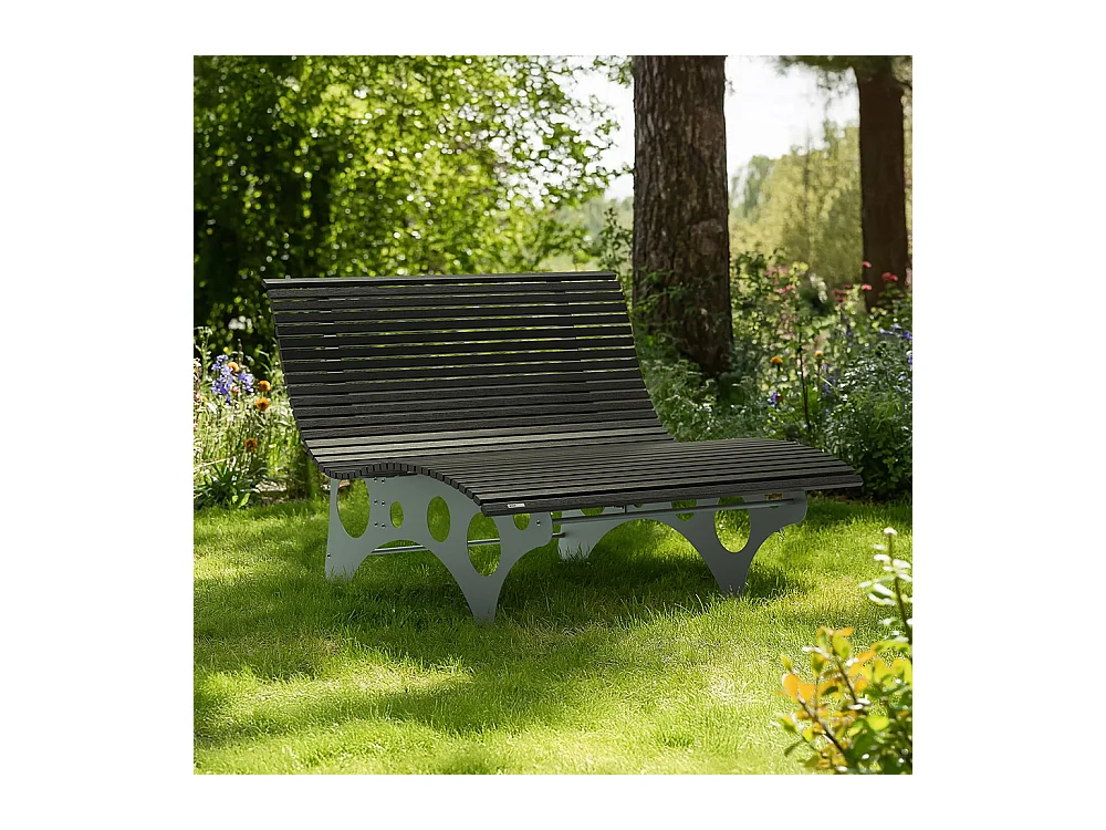 Home Deluxe Bain de soleil ondulé NIRA Anthracite - 148 cm