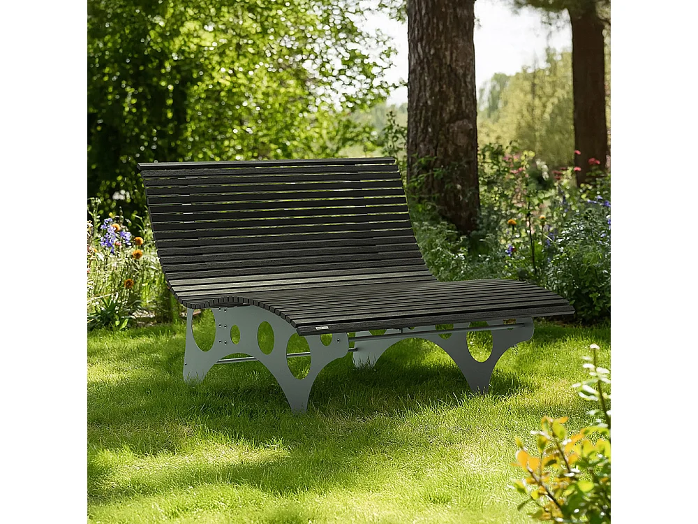 Home Deluxe Bain de soleil ondulé NIRA Anthracite - 148 cm