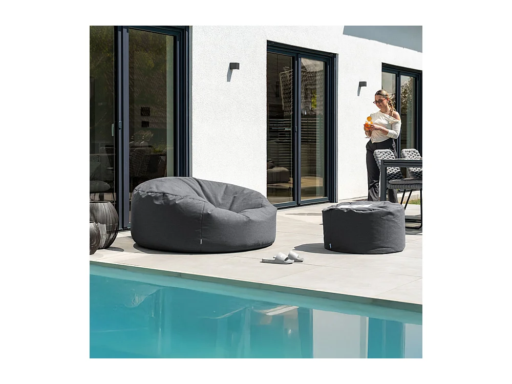 Home Deluxe XXL Outdoor Pouf CLOUD avec tabouret - Anthracite