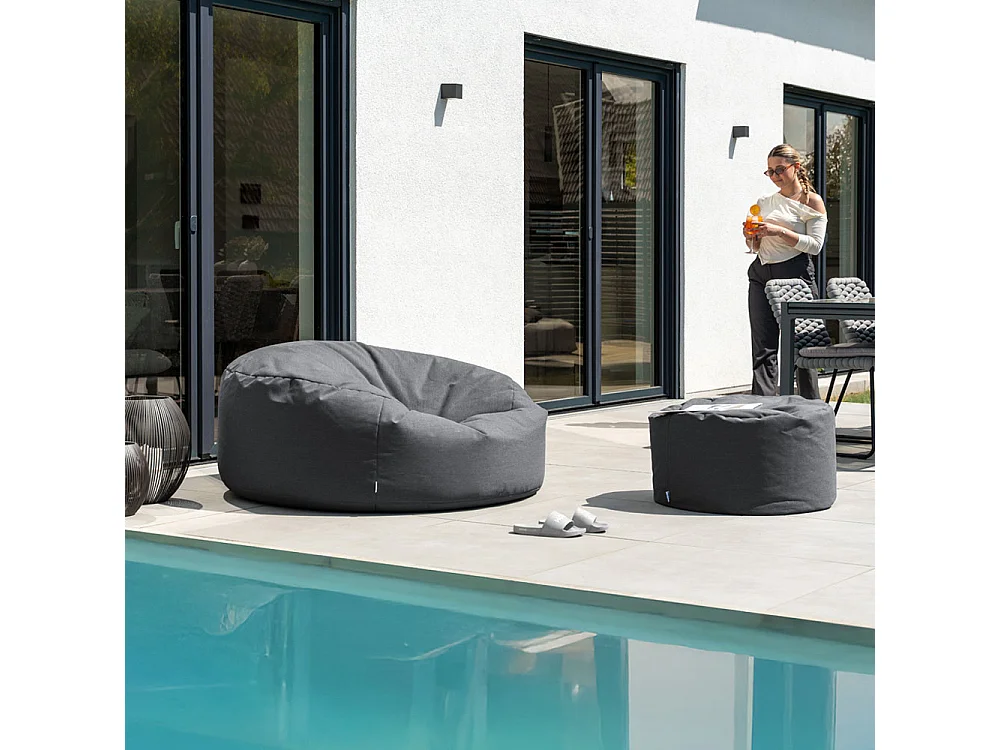 Home Deluxe XXL Outdoor Pouf CLOUD avec tabouret - Anthracite