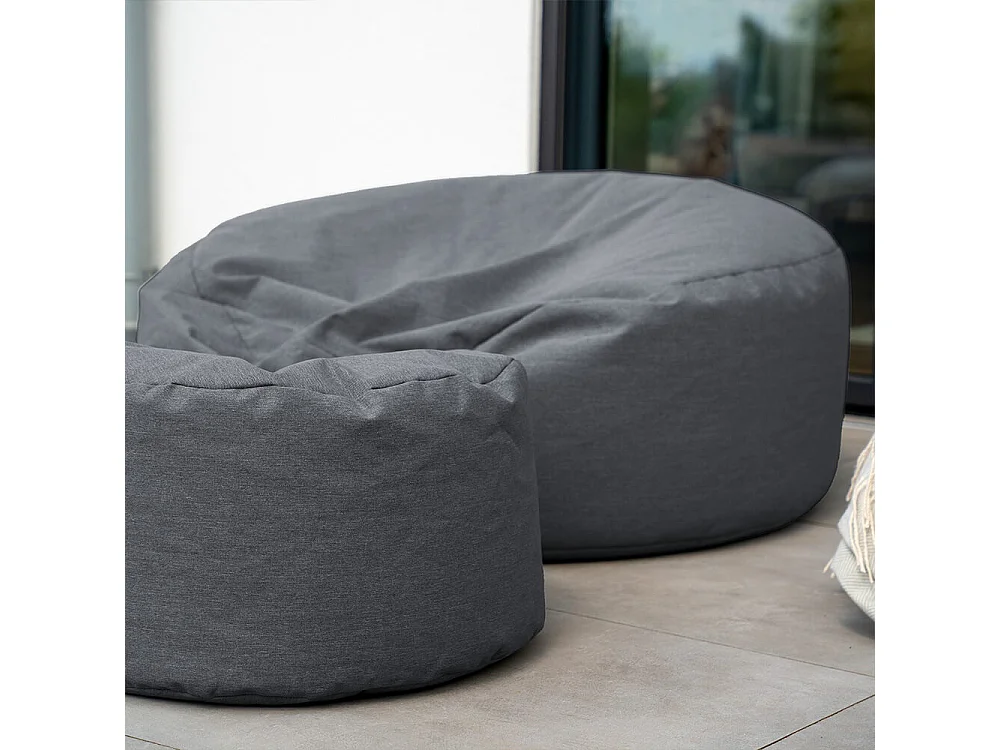 Home Deluxe XXL Outdoor Pouf CLOUD avec tabouret - Anthracite