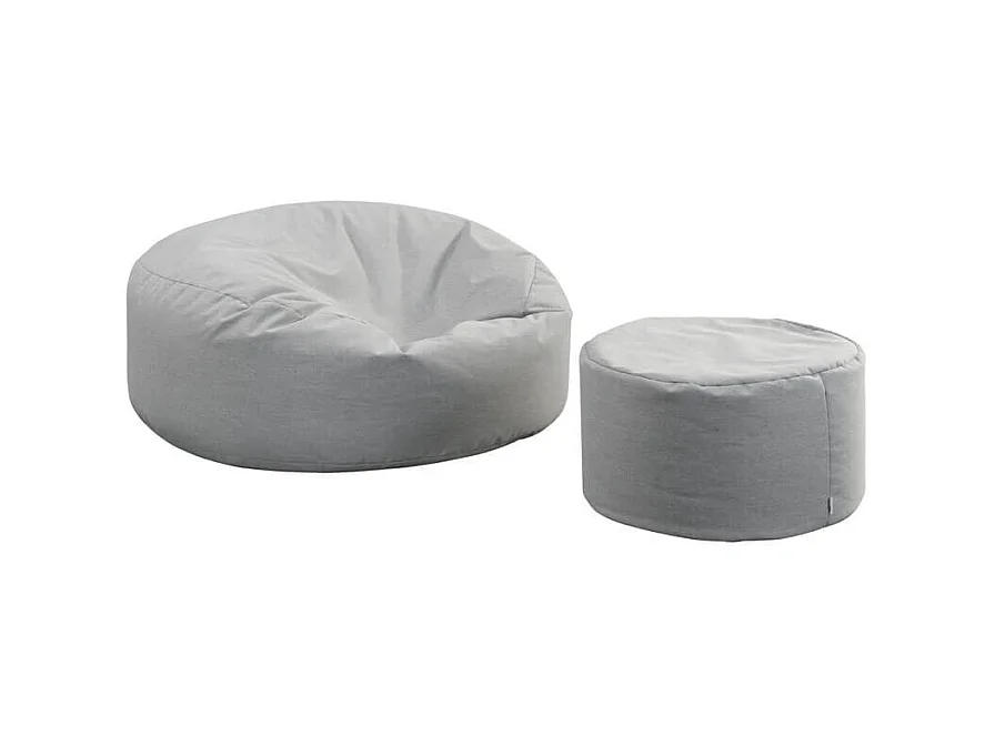 Home Deluxe XXL Outdoor Pouf CLOUD avec tabouret - Gris clair