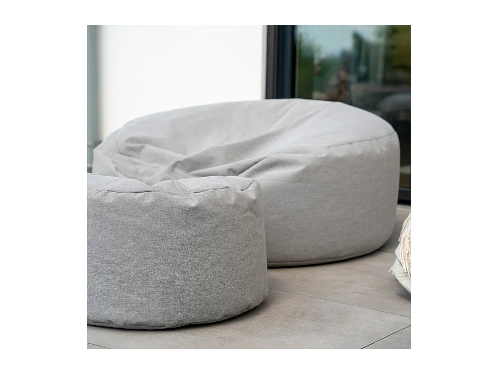 Home Deluxe XXL Outdoor Pouf CLOUD avec tabouret - Gris clair
