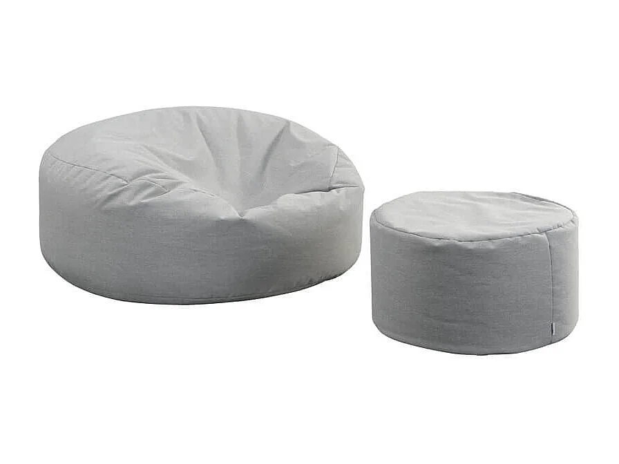 Home Deluxe XXL Outdoor Pouf CLOUD avec tabouret - Gris clair